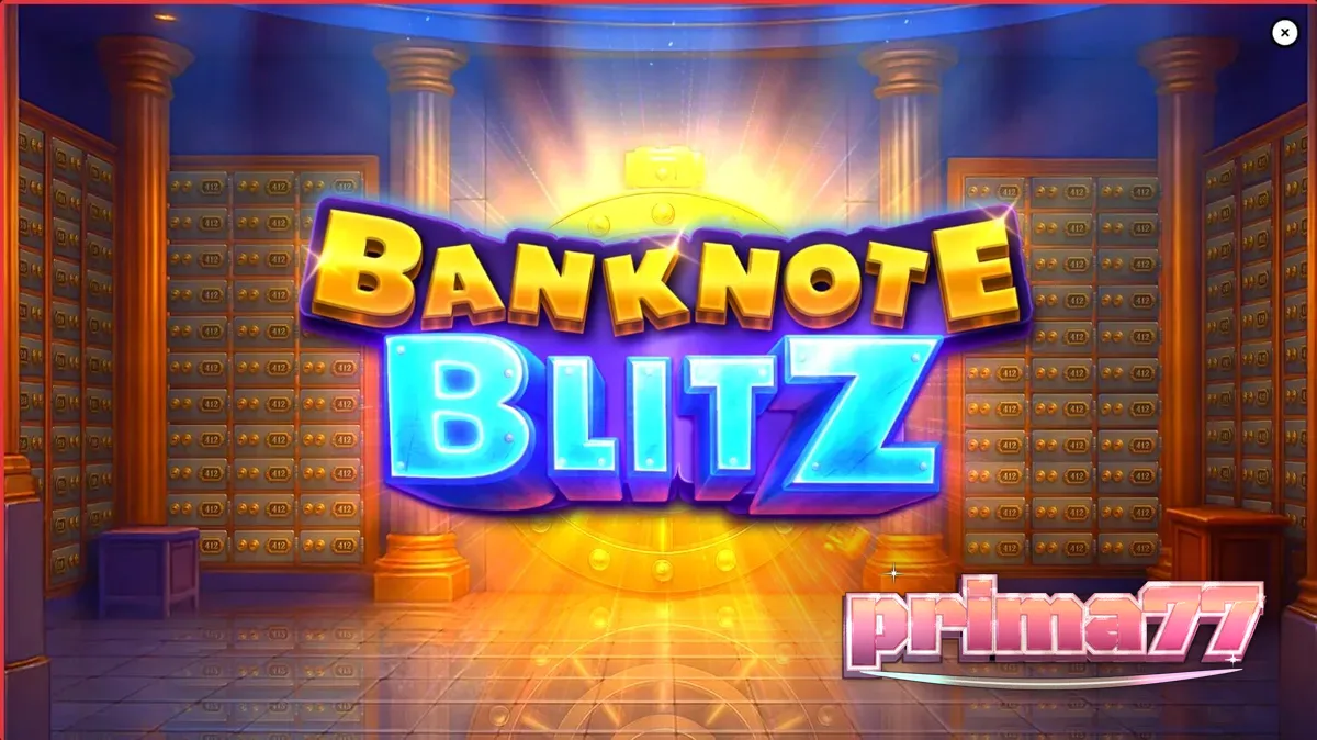Tampilan visual slot Banknote Blitz dengan tema brankas bank mewah