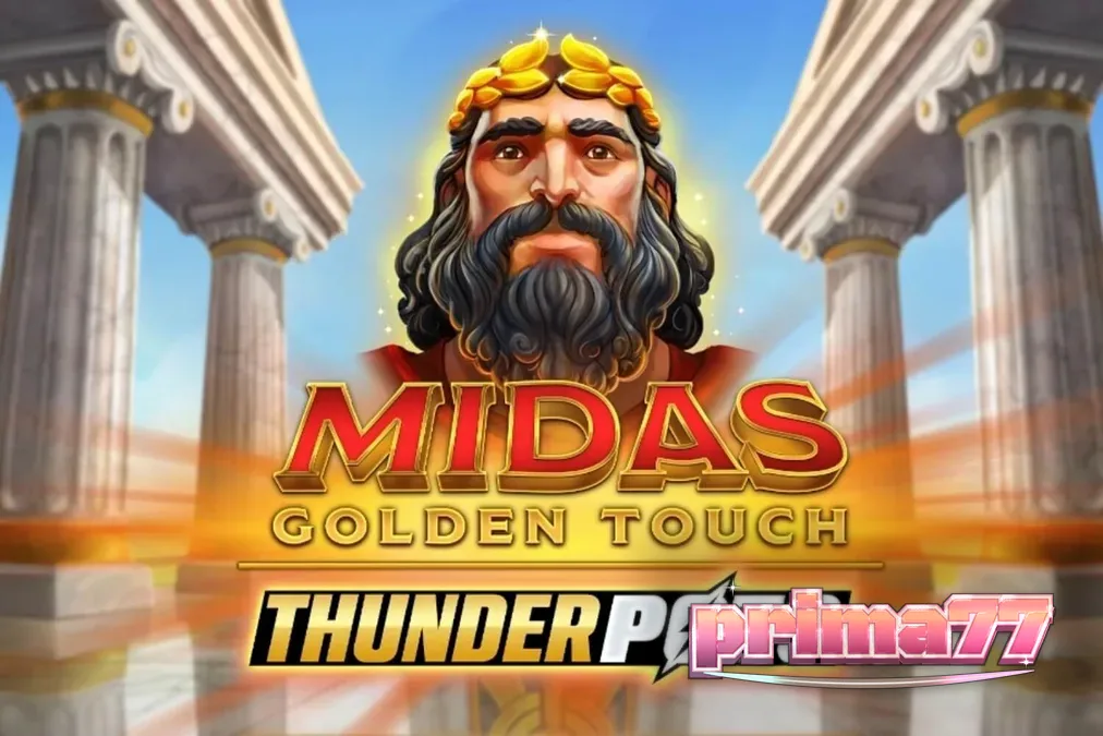 Tampilan visual slot Midas Golden Touch: Thunder Pots dengan tema mitologi emas.